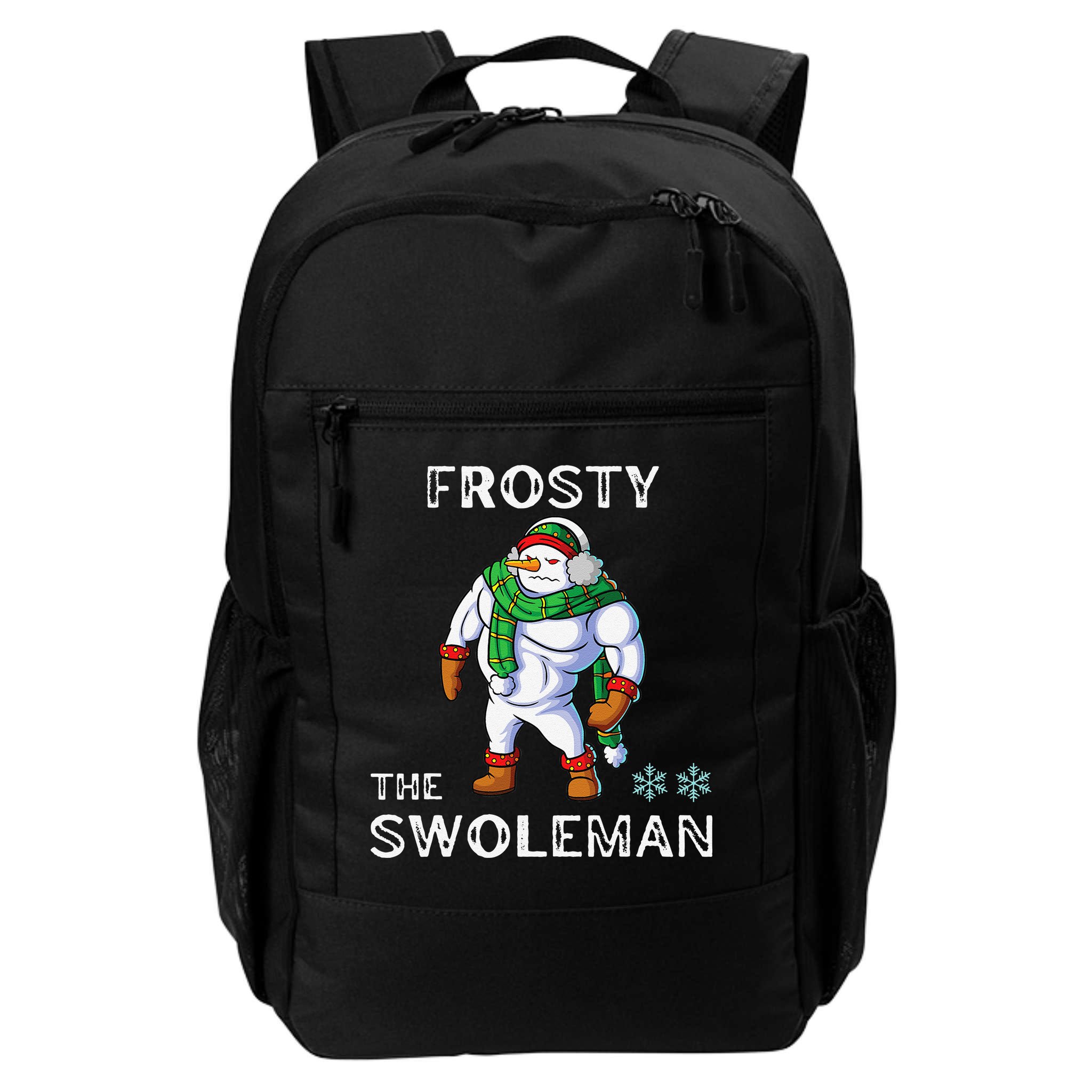 Frosty The Swoleman Funny Fitness Gym Training Christmas Backpack