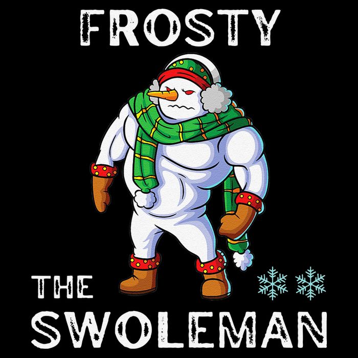 Frosty The Swoleman Funny Fitness Gym Training Christmas Drawstring Bag
