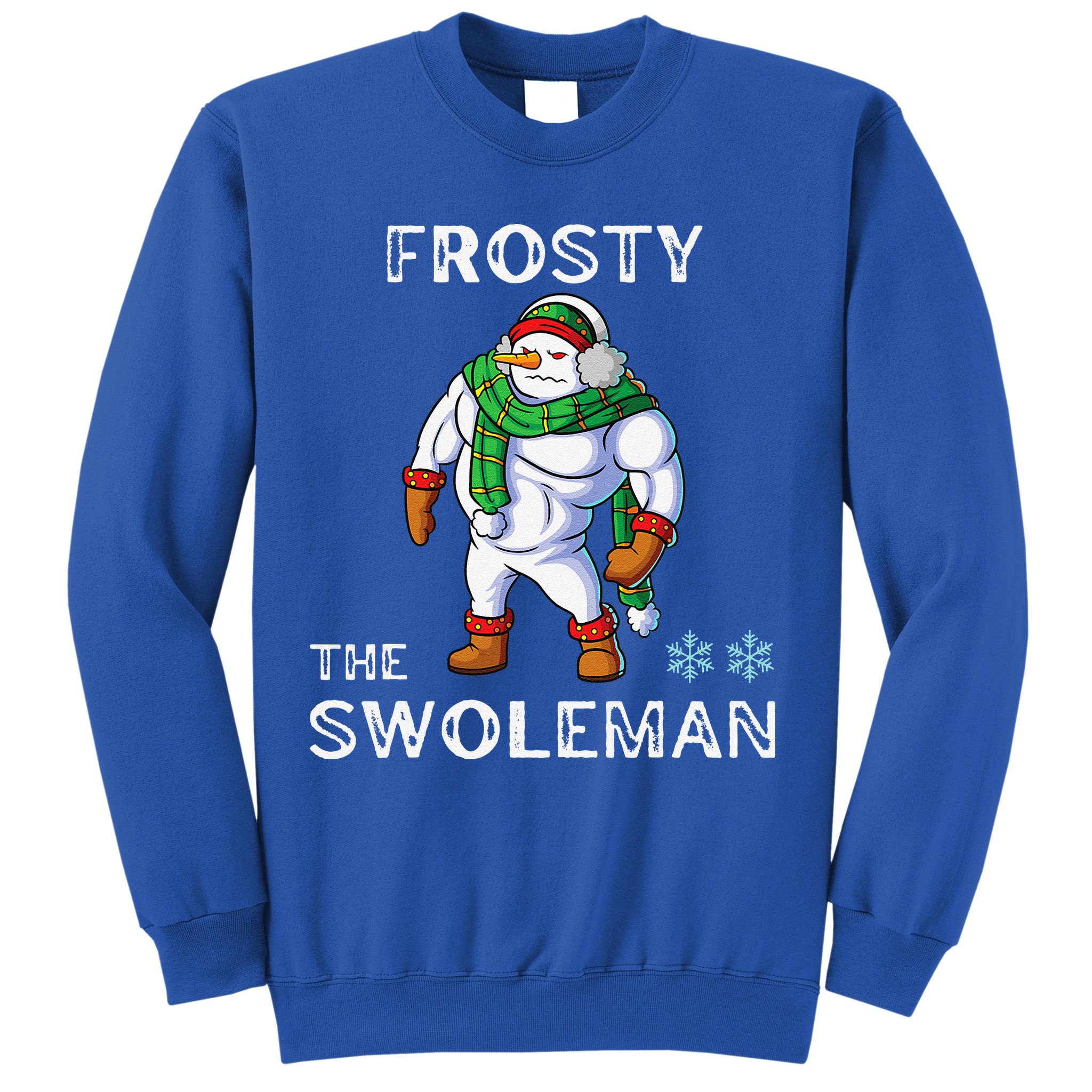 Frosty The Swoleman Funny Fitness Gym Training Christmas Sweatshirt