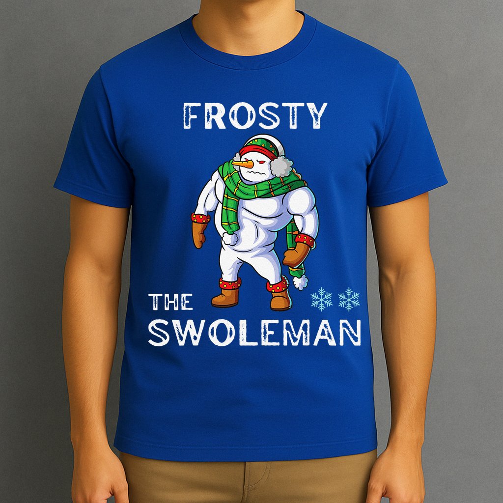 Frosty The Swoleman Funny Fitness Gym Training Christmas T-Shirt