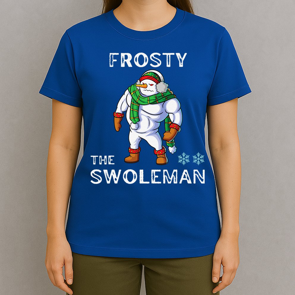 Frosty The Swoleman Funny Fitness Gym Training Christmas T-Shirt