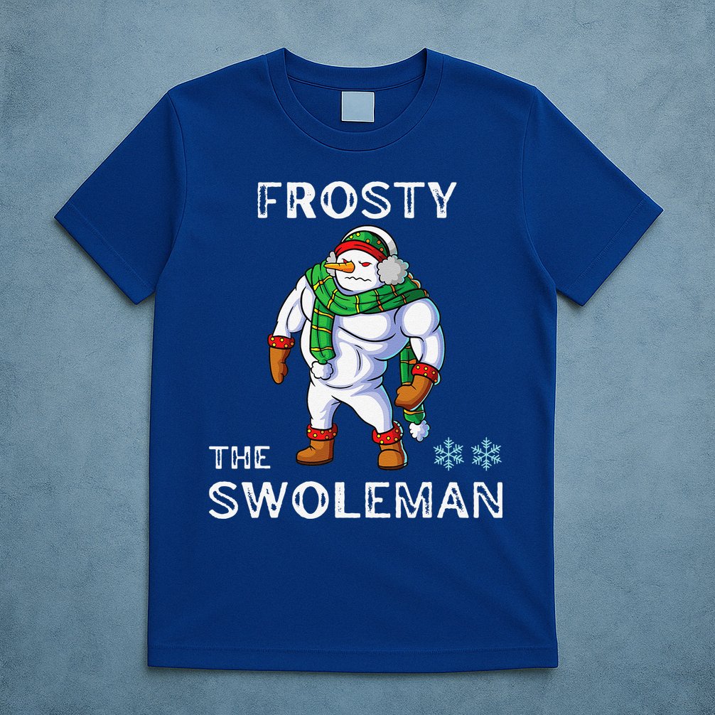 Frosty The Swoleman Funny Fitness Gym Training Christmas T-Shirt