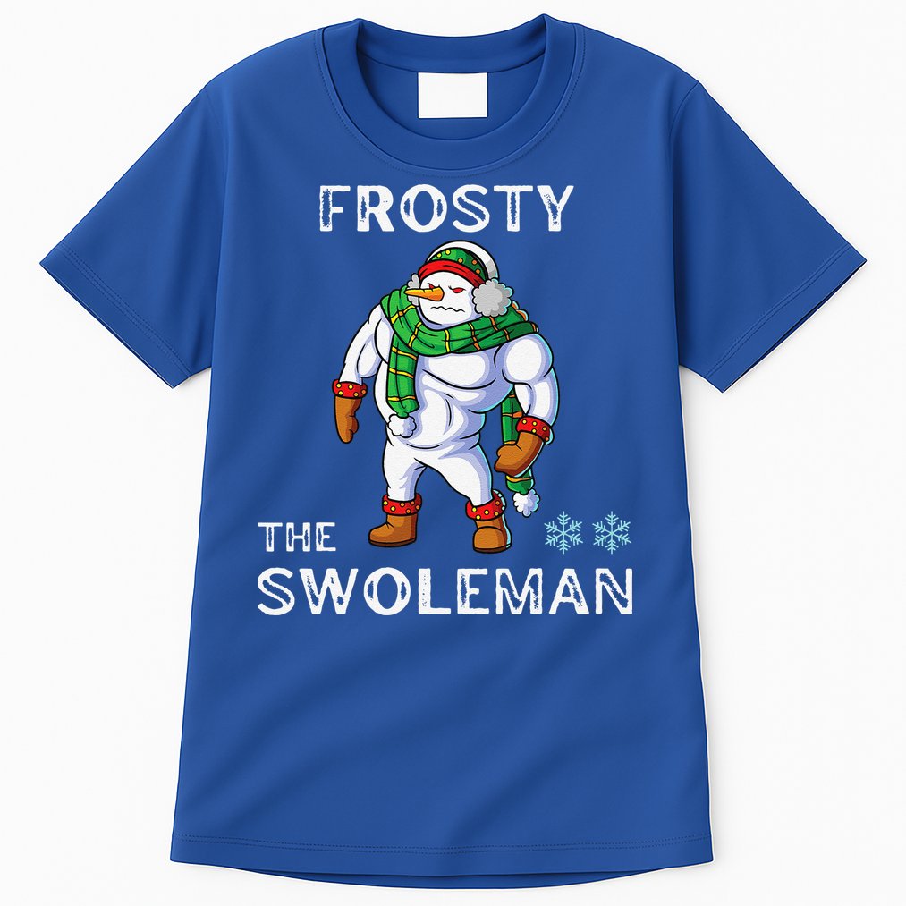Frosty The Swoleman Funny Fitness Gym Training Christmas Tall T-Shirt