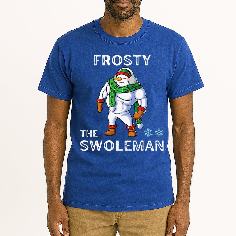 Frosty The Swoleman Funny Fitness Gym Training Christmas Tall T-Shirt