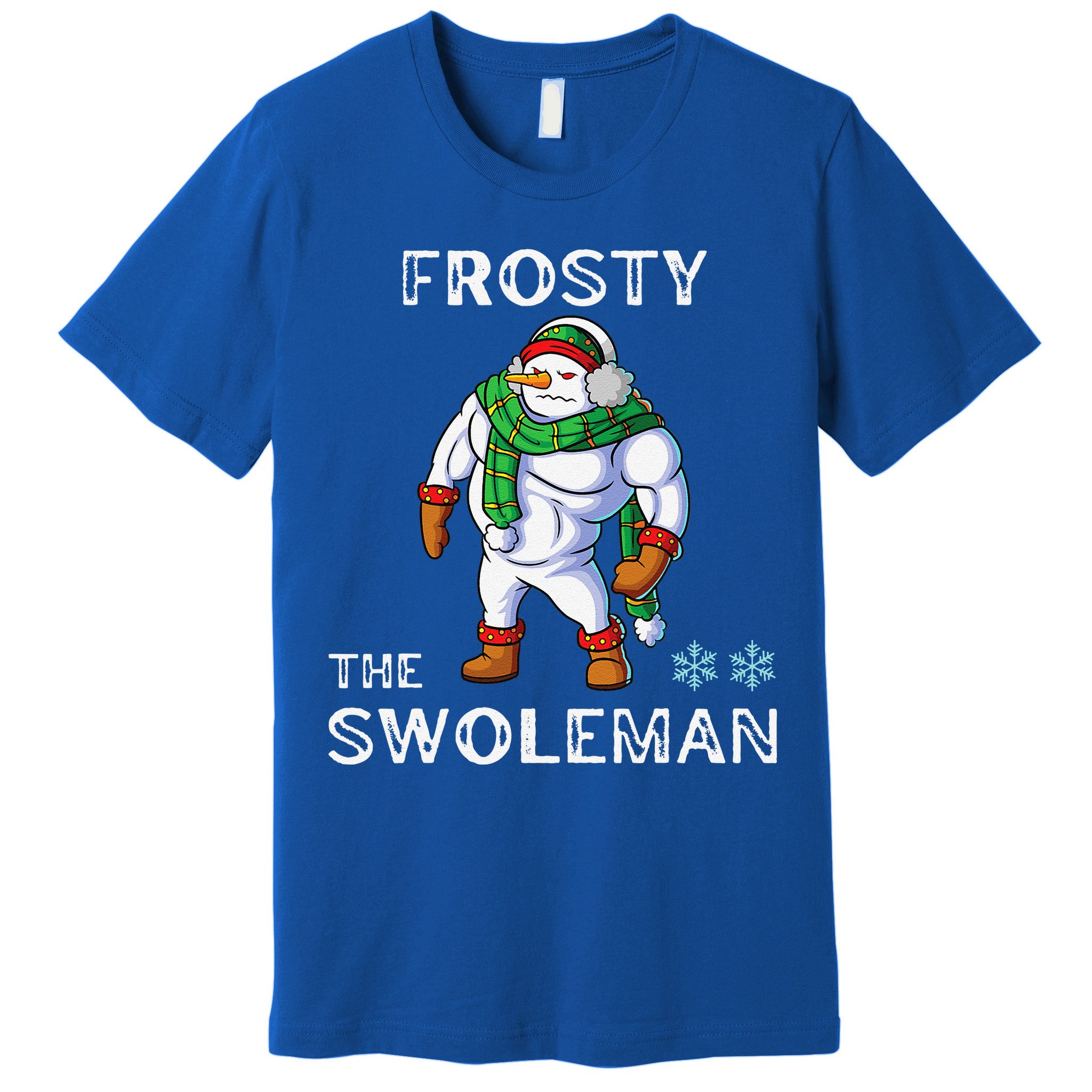 Frosty The Swoleman Funny Fitness Gym Training Christmas Premium T-Shirt