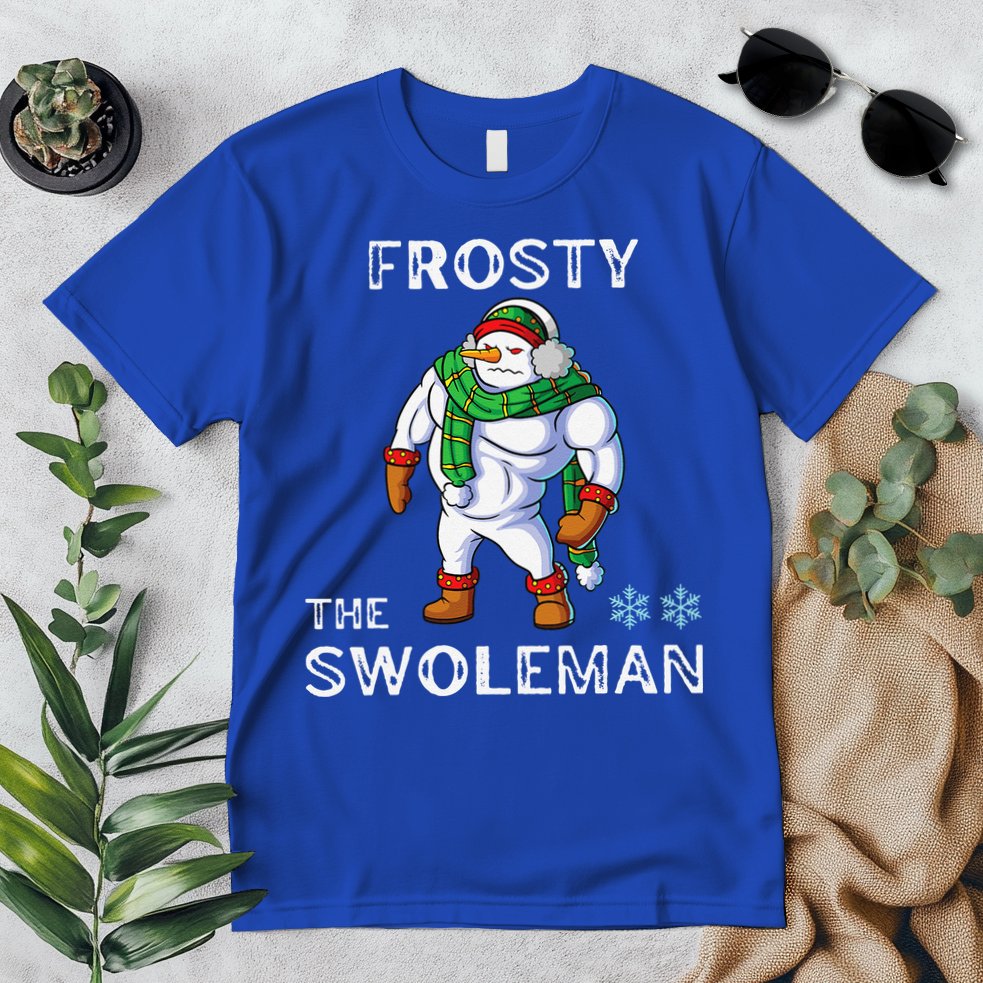 Frosty The Swoleman Funny Fitness Gym Training Christmas Premium T-Shirt