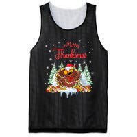 Funny Turkey Santa Merry Thanksmas Christmas Thanksgiving Mesh Reversible Basketball Jersey Tank