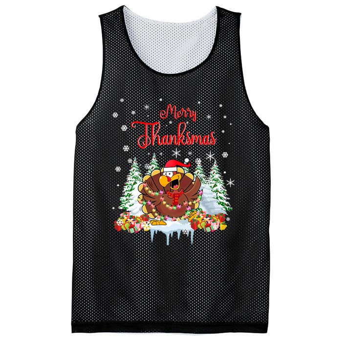 Funny Turkey Santa Merry Thanksmas Christmas Thanksgiving Mesh Reversible Basketball Jersey Tank