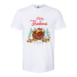 Funny Turkey Santa Merry Thanksmas Christmas Thanksgiving Softstyle CVC T-Shirt