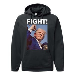 Fight! Trump Shot Trump Rally Performance Fleece Hoodie