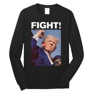 Fight! Trump Shot Trump Rally Long Sleeve Shirt