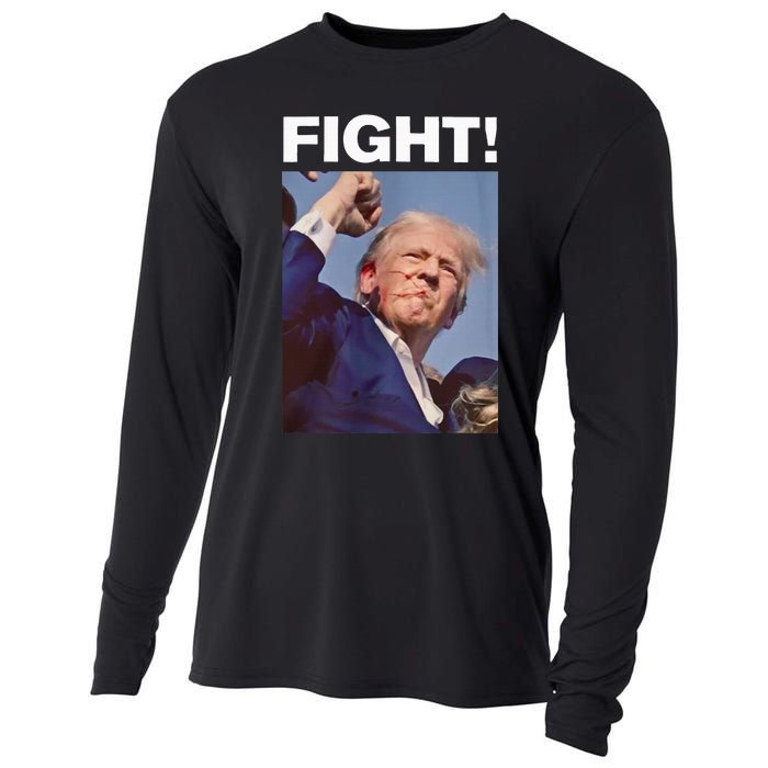 Fight! Trump Shot Trump Rally Cooling Performance Long Sleeve Crew