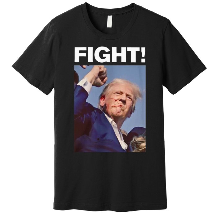 Fight! Trump Shot Trump Rally Premium T-Shirt