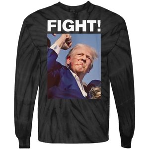 Fight! Trump Shot Trump Rally Tie-Dye Long Sleeve Shirt