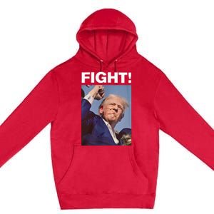 Fight! Trump Shot Trump Rally Premium Pullover Hoodie