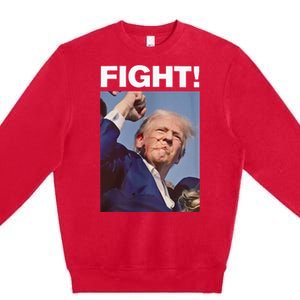 Fight! Trump Shot Trump Rally Premium Crewneck Sweatshirt