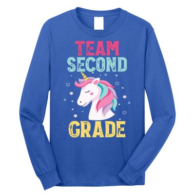 Funny Team Second Grade Unicorn Gift School Teacher Great Gift Long Sleeve Shirt