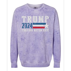 Free Trump Supporters Pro Trump 2024 Take Our Nation Back Republican Colorblast Crewneck Sweatshirt