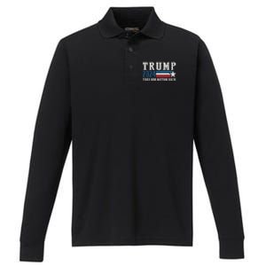 Free Trump Supporters Pro Trump 2024 Take Our Nation Back Republican Performance Long Sleeve Polo