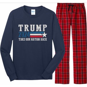 Free Trump Supporters Pro Trump 2024 Take Our Nation Back Republican Long Sleeve Pajama Set