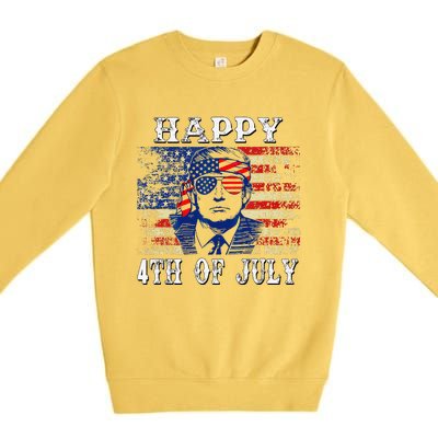 Funny Trump Shirts Happy 4th Of July American Flag Premium Crewneck Sweatshirt