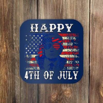 Funny Trump Shirts Happy 4th Of July American Flag Coaster