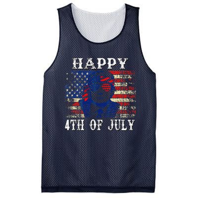 Funny Trump Shirts Happy 4th Of July American Flag Mesh Reversible Basketball Jersey Tank