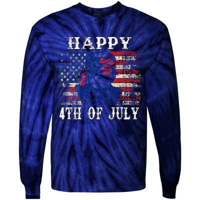 Funny Trump Shirts Happy 4th Of July American Flag Tie-Dye Long Sleeve Shirt