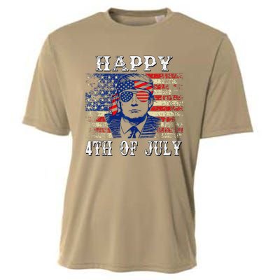 Funny Trump Shirts Happy 4th Of July American Flag Cooling Performance Crew T-Shirt