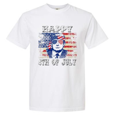 Funny Trump Shirts Happy 4th Of July American Flag Garment-Dyed Heavyweight T-Shirt