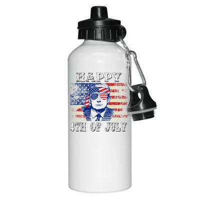 Funny Trump Shirts Happy 4th Of July American Flag Aluminum Water Bottle