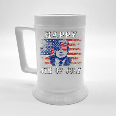 Funny Trump Shirts Happy 4th Of July American Flag Beer Stein