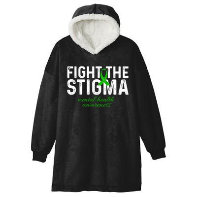 Fight The Stigma Mental Health Awareness Messy Bun Ribbon Hooded Wearable Blanket