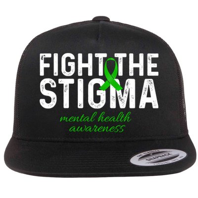 Fight The Stigma Mental Health Awareness Messy Bun Ribbon Flatbill Hat