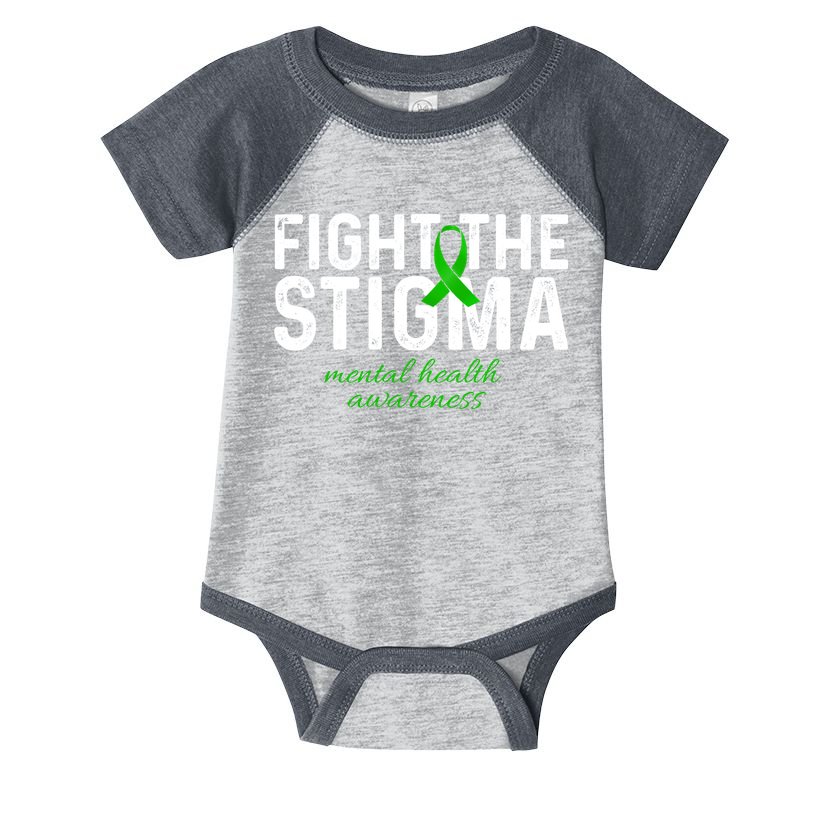 Fight The Stigma Mental Health Awareness Messy Bun Ribbon Infant Baby Jersey Bodysuit