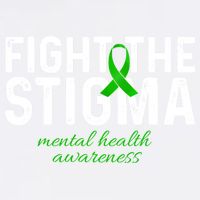Fight The Stigma Mental Health Awareness Messy Bun Ribbon Garment-Dyed Sweatshirt