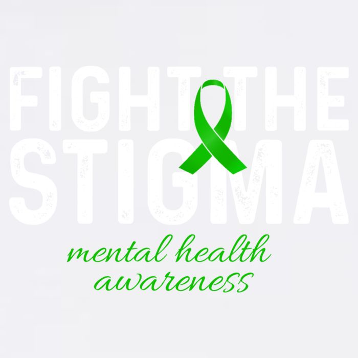 Fight The Stigma Mental Health Awareness Messy Bun Ribbon Garment-Dyed Sweatshirt