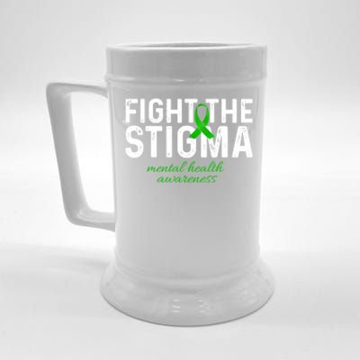 Fight The Stigma Mental Health Awareness Messy Bun Ribbon Beer Stein