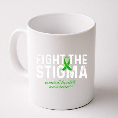 Fight The Stigma Mental Health Awareness Messy Bun Ribbon Coffee Mug