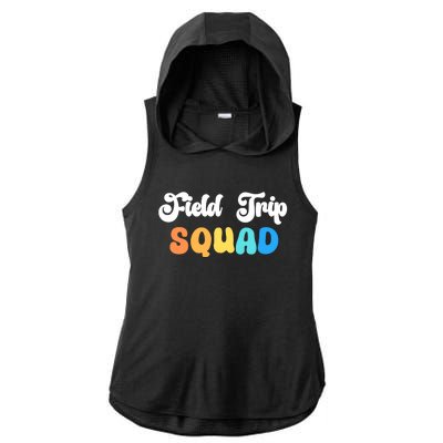 Field Trip Squad Leopard Field Day Games Kindergarten Long Sleeve Ladies PosiCharge Tri-Blend Wicking Draft Hoodie Tank