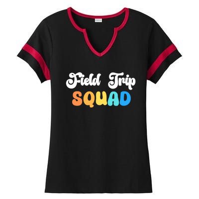 Field Trip Squad Leopard Field Day Games Kindergarten Long Sleeve Ladies Halftime Notch Neck Tee