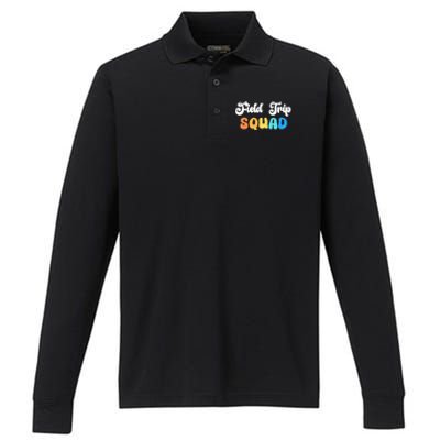 Field Trip Squad Leopard Field Day Games Kindergarten Long Sleeve Performance Long Sleeve Polo