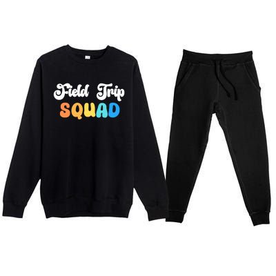 Field Trip Squad Leopard Field Day Games Kindergarten Long Sleeve Premium Crewneck Sweatsuit Set