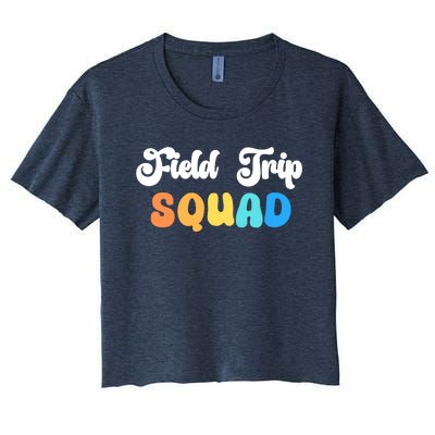 Field Trip Squad Leopard Field Day Games Kindergarten Long Sleeve Women's Crop Top Tee