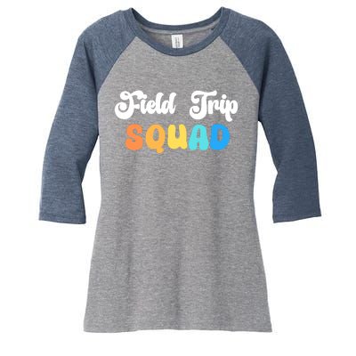 Field Trip Squad Leopard Field Day Games Kindergarten Long Sleeve Women's Tri-Blend 3/4-Sleeve Raglan Shirt