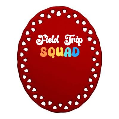 Field Trip Squad Leopard Field Day Games Kindergarten Long Sleeve Ceramic Oval Ornament