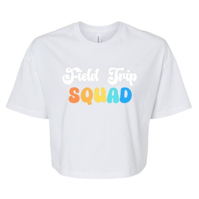 Field Trip Squad Leopard Field Day Games Kindergarten Long Sleeve Bella+Canvas Jersey Crop Tee