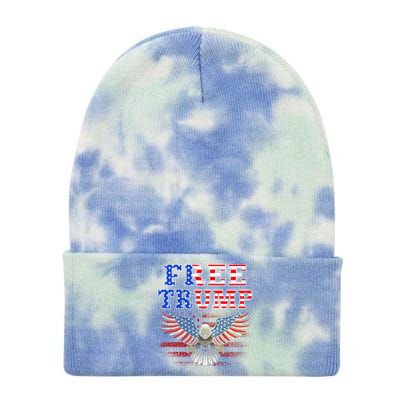 Free Trump Supporters Pro Trump 2024 Take Our Nation Back Republican Tie Dye 12in Knit Beanie