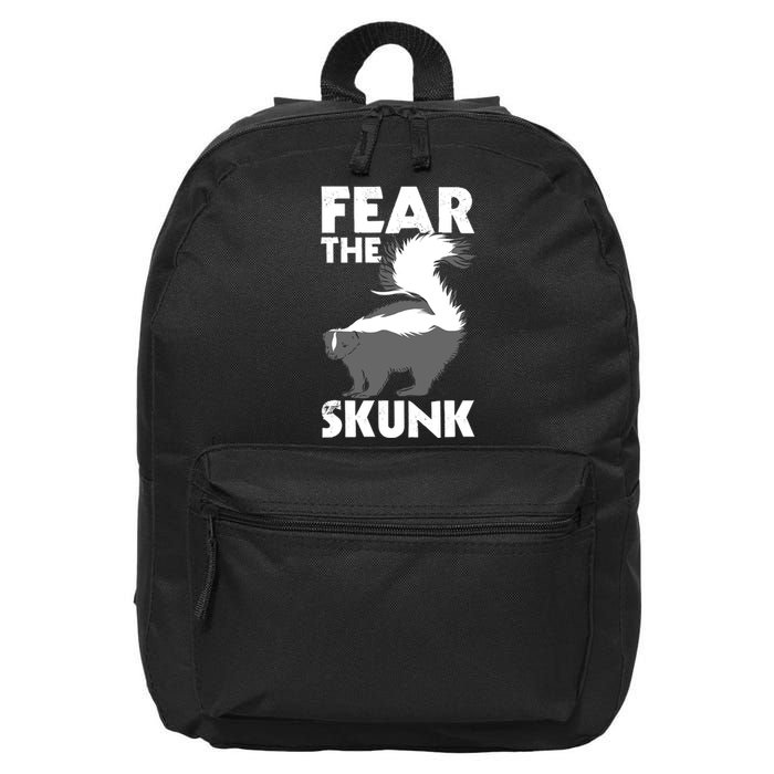 Fear The Skunk Zoologist Zookeeper Wildlife Animal Lover 16 in Basic Backpack