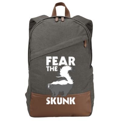 Fear The Skunk Zoologist Zookeeper Wildlife Animal Lover Cotton Canvas Backpack